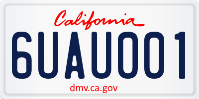 CA license plate 6UAU001