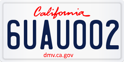 CA license plate 6UAU002