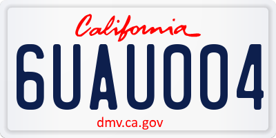 CA license plate 6UAU004