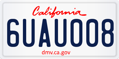 CA license plate 6UAU008