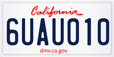 CA license plate 6UAU010