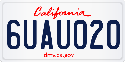 CA license plate 6UAU020