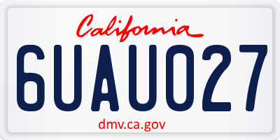 CA license plate 6UAU027