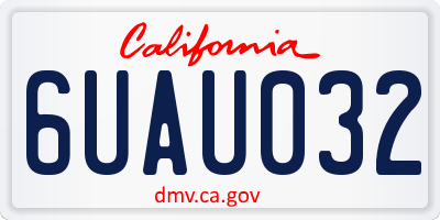 CA license plate 6UAU032