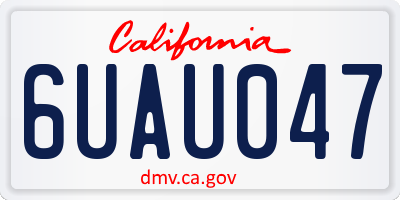 CA license plate 6UAU047