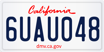 CA license plate 6UAU048