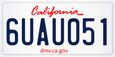 CA license plate 6UAU051