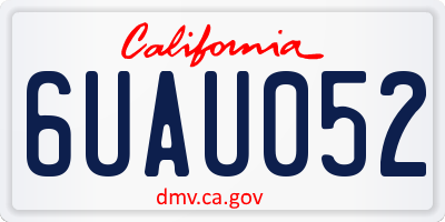 CA license plate 6UAU052