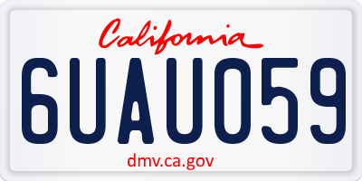 CA license plate 6UAU059
