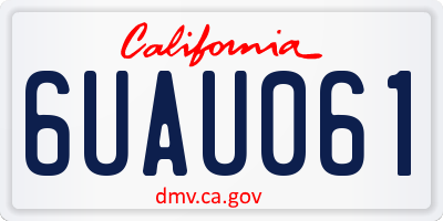 CA license plate 6UAU061