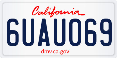 CA license plate 6UAU069