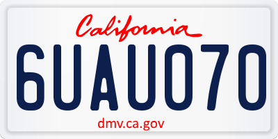 CA license plate 6UAU070