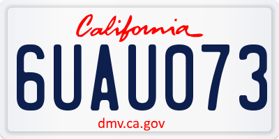 CA license plate 6UAU073