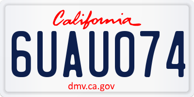 CA license plate 6UAU074