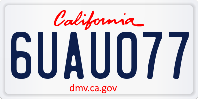CA license plate 6UAU077