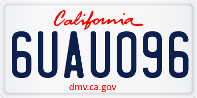 CA license plate 6UAU096