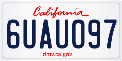 CA license plate 6UAU097
