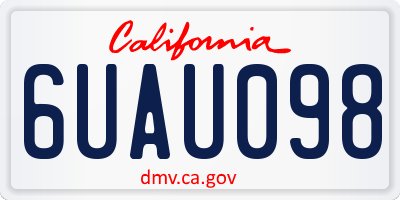 CA license plate 6UAU098