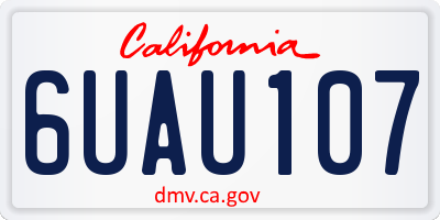 CA license plate 6UAU107