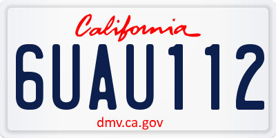 CA license plate 6UAU112