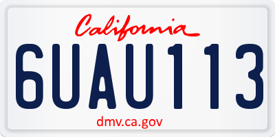 CA license plate 6UAU113
