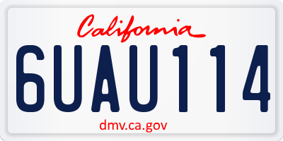 CA license plate 6UAU114