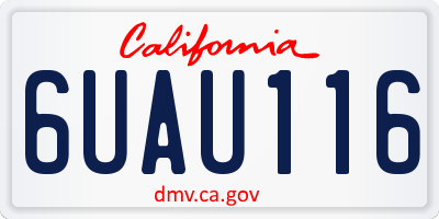 CA license plate 6UAU116