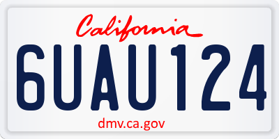 CA license plate 6UAU124