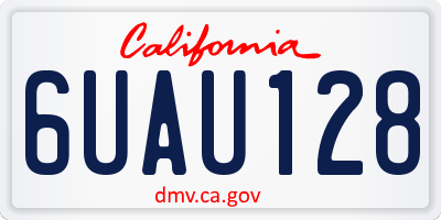 CA license plate 6UAU128