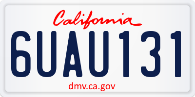 CA license plate 6UAU131