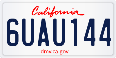 CA license plate 6UAU144