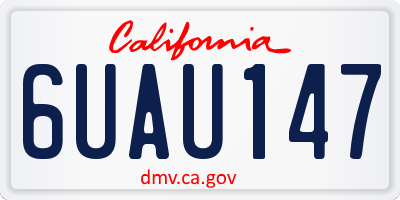 CA license plate 6UAU147