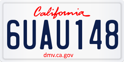CA license plate 6UAU148