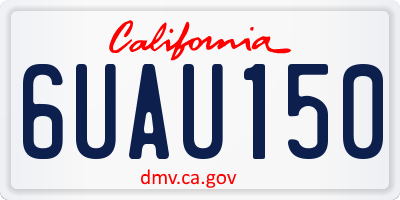 CA license plate 6UAU150