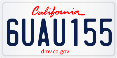 CA license plate 6UAU155