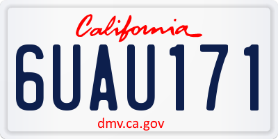 CA license plate 6UAU171