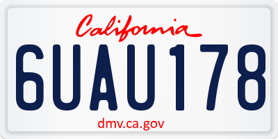 CA license plate 6UAU178