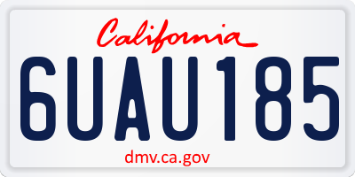 CA license plate 6UAU185