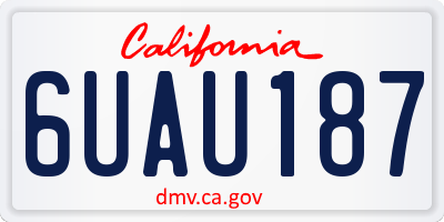 CA license plate 6UAU187