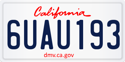 CA license plate 6UAU193