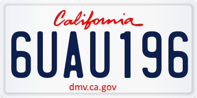CA license plate 6UAU196