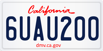CA license plate 6UAU200