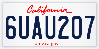 CA license plate 6UAU207