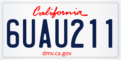 CA license plate 6UAU211