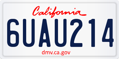 CA license plate 6UAU214