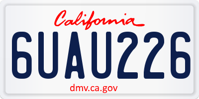 CA license plate 6UAU226