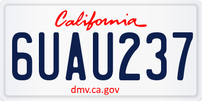 CA license plate 6UAU237