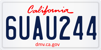 CA license plate 6UAU244