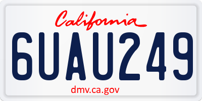 CA license plate 6UAU249