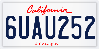 CA license plate 6UAU252